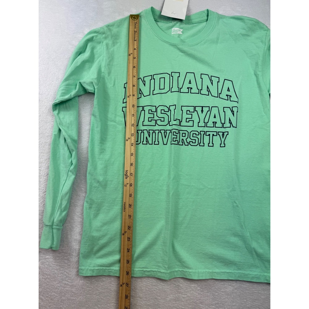 Indiana Wesleyan University Long Sleeve T-Shirt Mint Green Small NWT Collegiate - Picture 3 of 5
